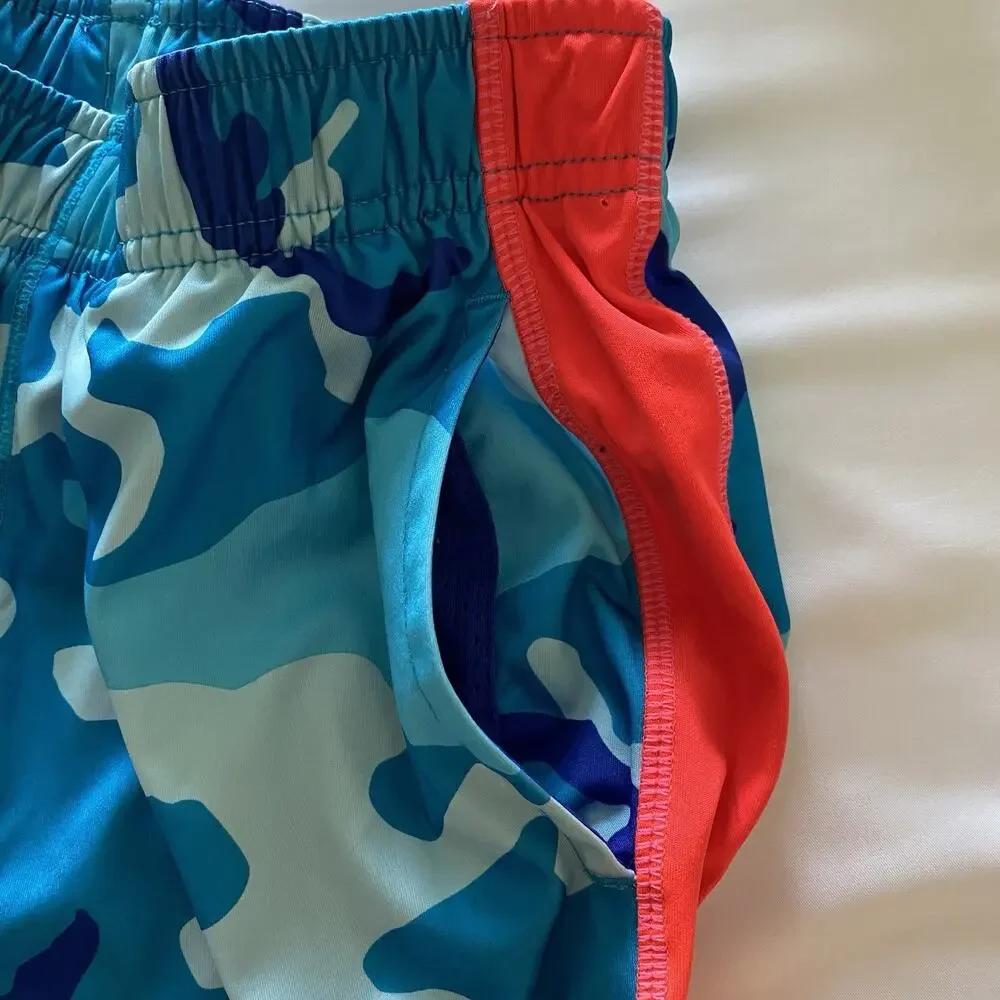 Nike Dri-Fit Boys Size Medium Blue Camo Athletic Shorts With Pockets
